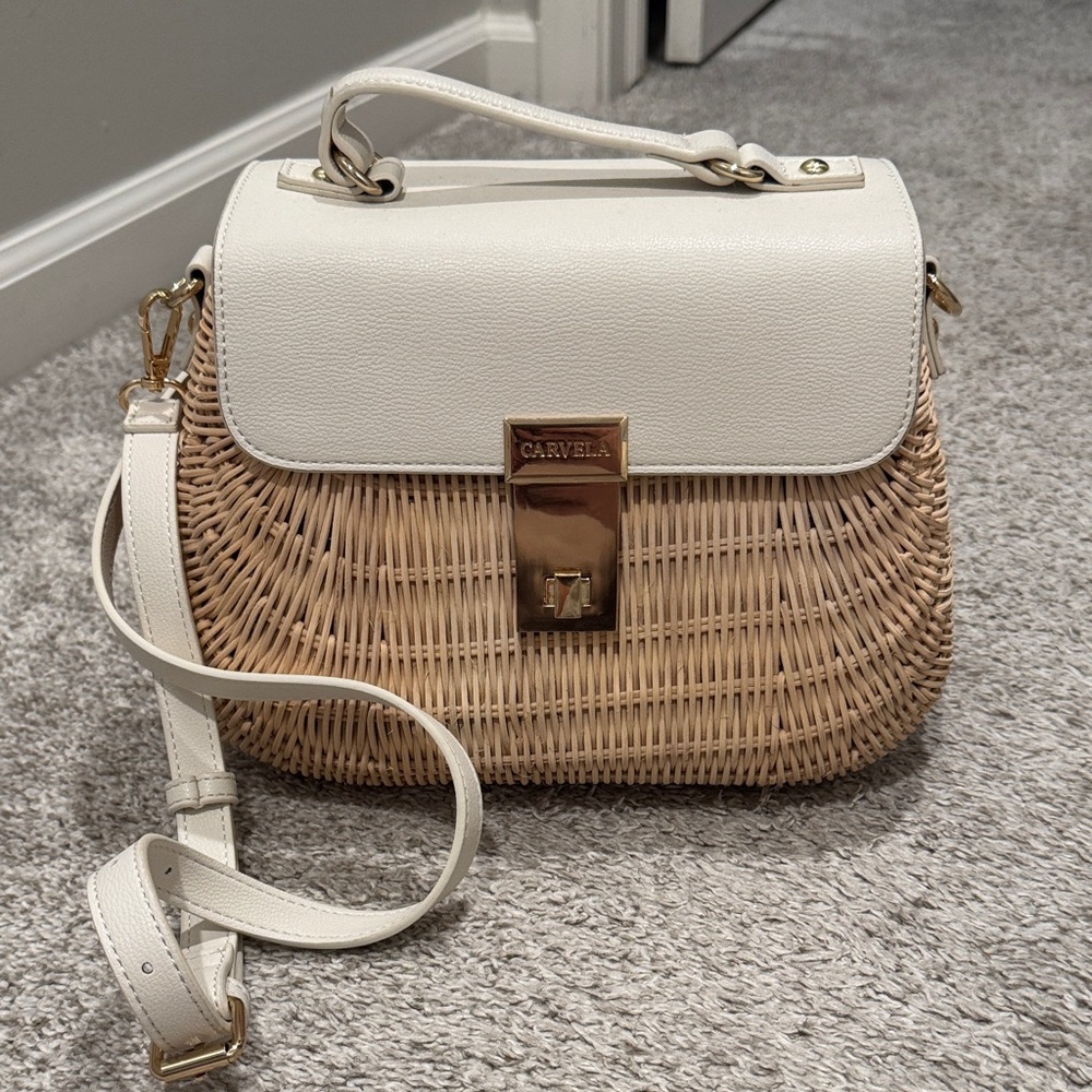 Carvela White and Tan Crossbody Bag